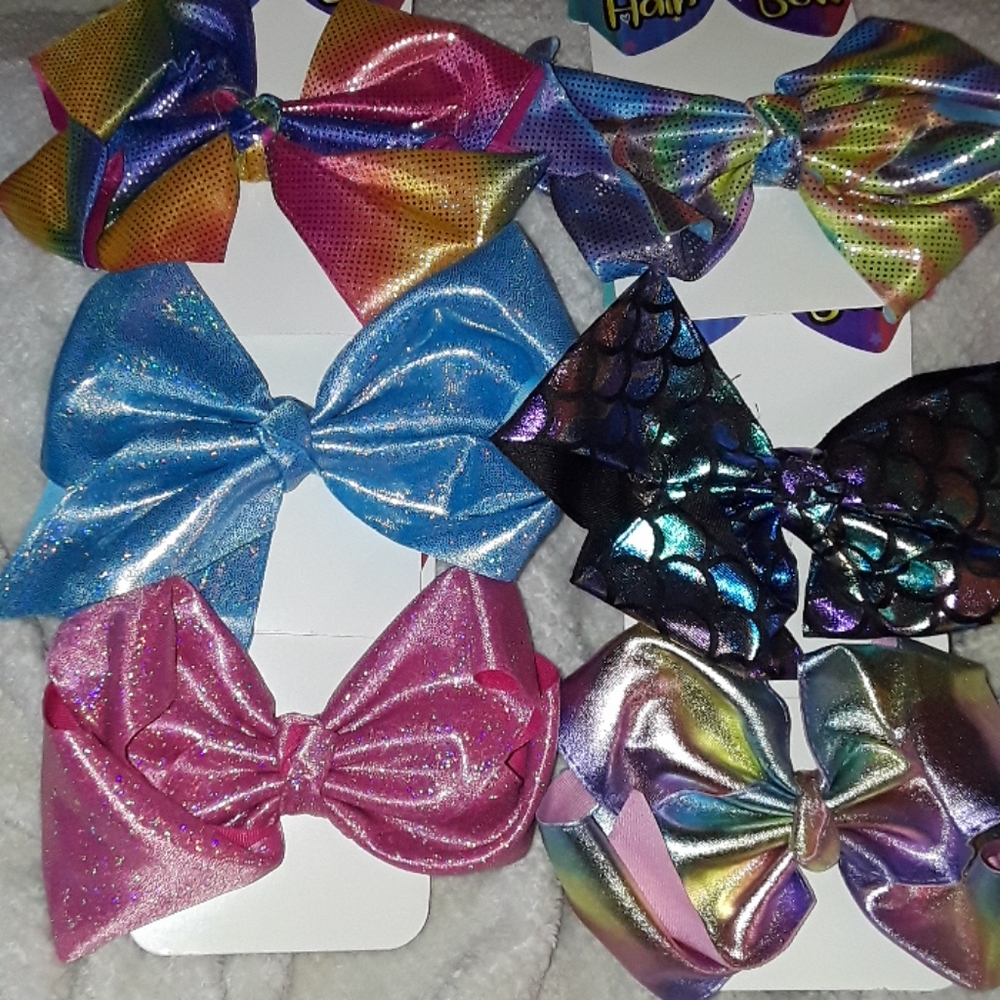 6 big hair bows New